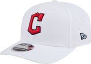 New Era Men's New Era White Cleveland Guardians COOLERA 9SEVENTY Adjustable Hat