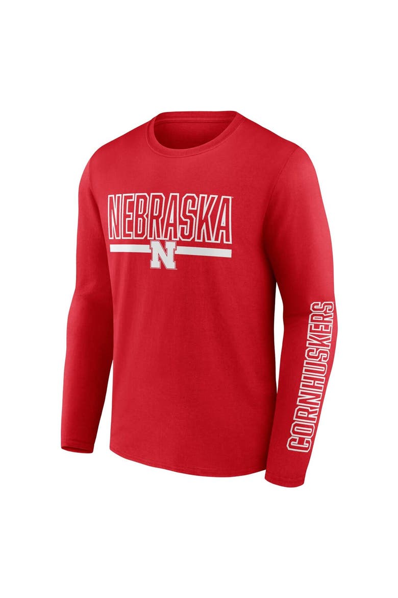 Men's Profile Scarlet Nebraska Huskers Big & Tall Two-Hit Graphic Long Sleeve T-Shirt, Alternate, color, Scarlet