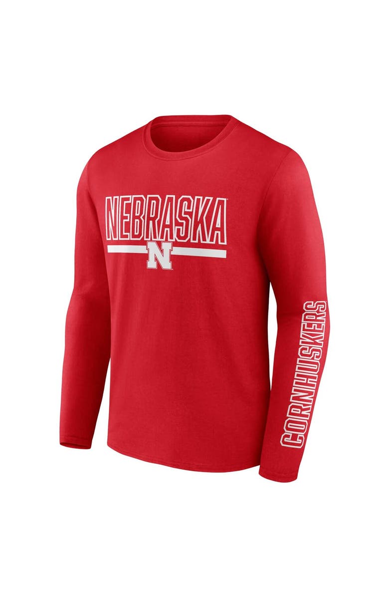 PROFILE Men's Profile Scarlet Nebraska Huskers Big & Tall Two-Hit Graphic Long Sleeve T-Shirt, Alternate, color, 