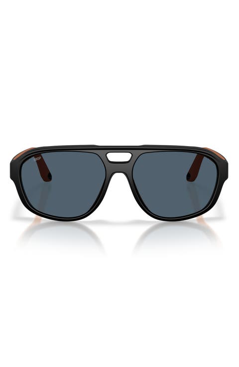 Street Heat 55mm Polarized Rectangular Sunglasses