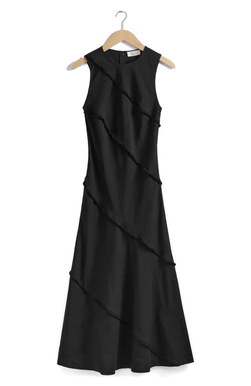 Shop & Other Stories Sleeveless Midi Dress In Black Dark