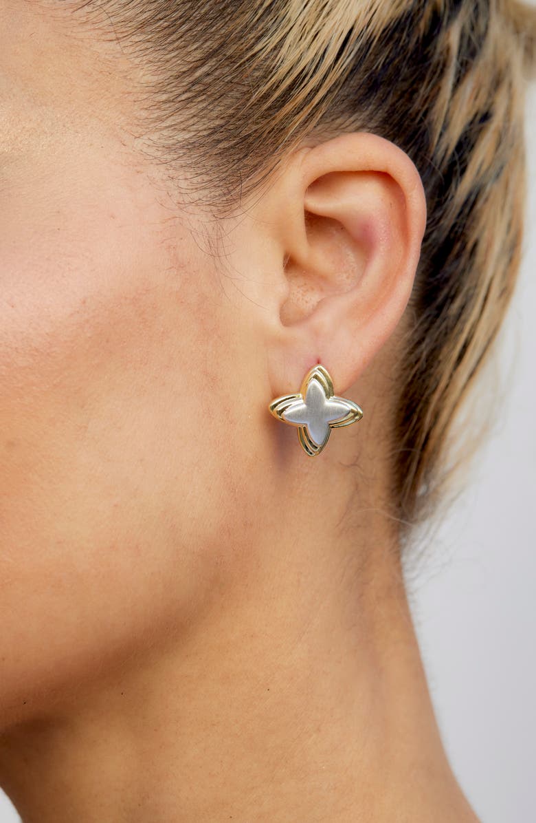 SAVVY CIE JEWELS Twisted Star Earrings, Alternate, color, Yellow