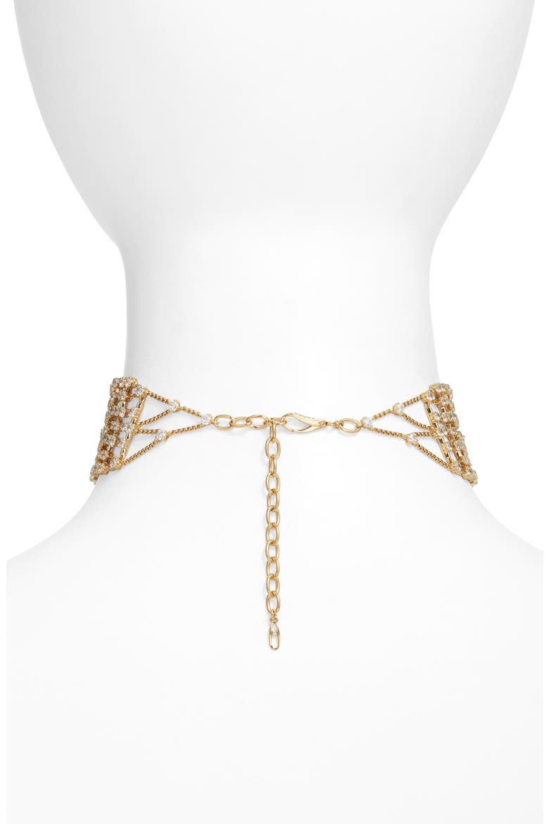 Cabaret Cubic Zirconia Choker Necklace, Alternate, color, GOLD