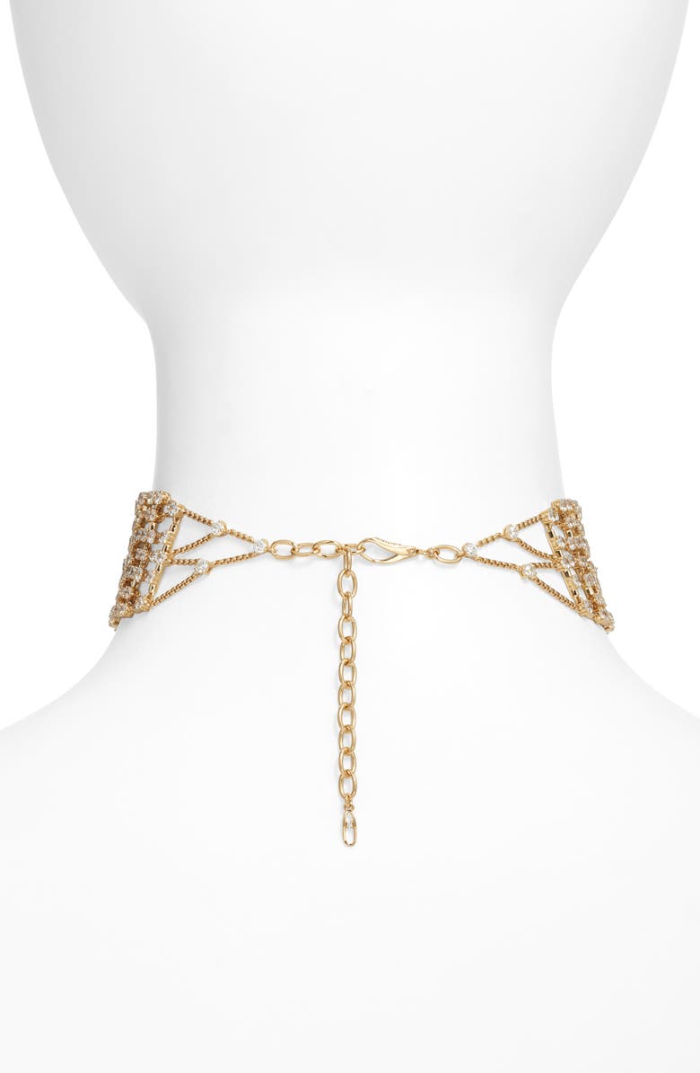 Nadri Cabaret Cubic Zirconia Choker Necklace, Alternate, color, Gold