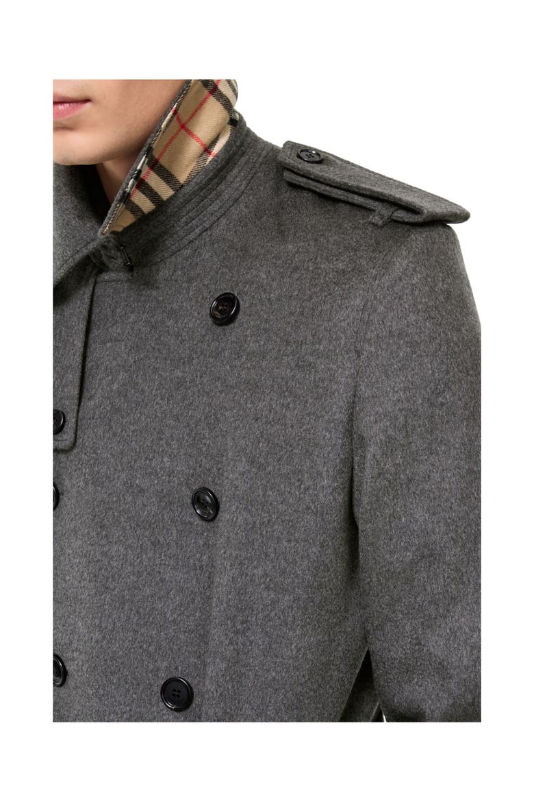 Mid-length Cashmere Hastings Trench Coat, Alternate, color, Grey melange