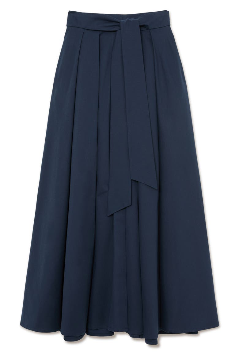 Simone Cotton Blend Maxi Skirt, Alternate, color, NAVY