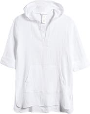 La Blanca Hooded Cotton Gauze Cover-Up Tunic