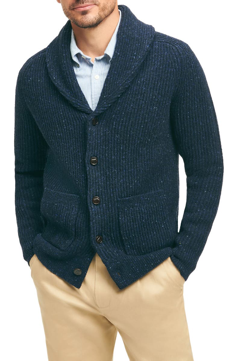 Brooks Brothers Merino Wool Shawl Collar Cardigan | Nordstrom