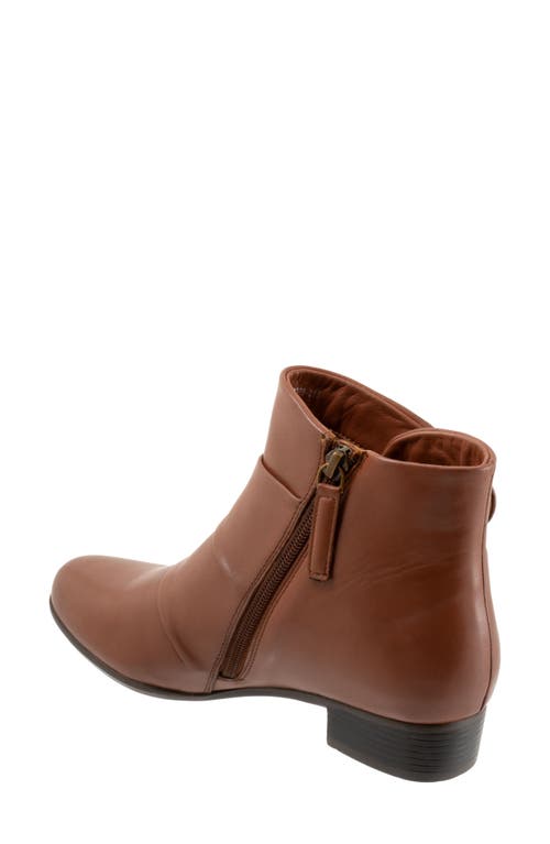 Trotters Mila Womens Leather Button Ankle Boots In Brown