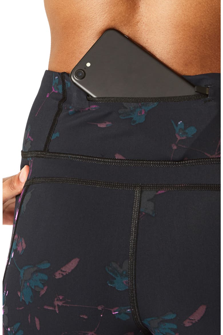 Zero Gravity Print Ankle Leggings, Alternate, color, BLACK DAISY PRINT