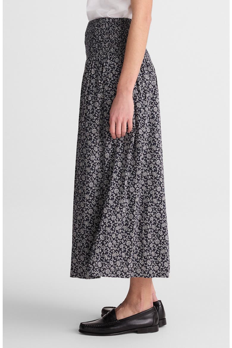Floral Smocked Waist Midi Skirt, Alternate, color, CLASSIC NAVY