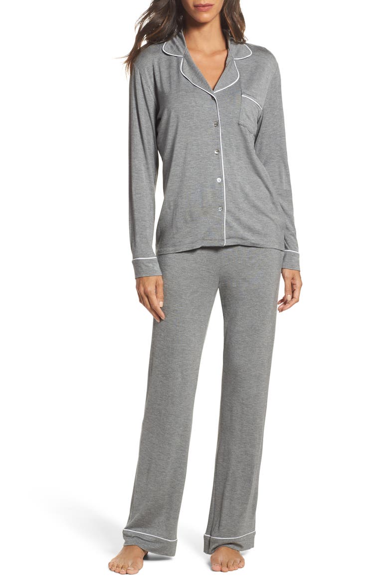 Lenon Jersey Pajamas, Main, color, GREY HEATHER