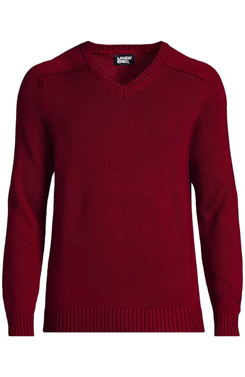 LANDS' END LANDS' END SCHOOL UNIFORM YOUNG COTTON MODAL V-NECK SWEATER