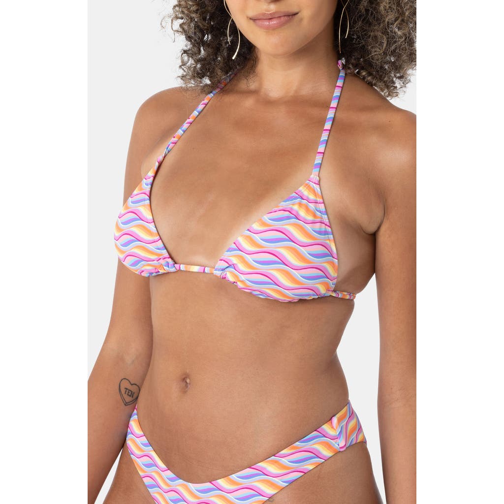 Roxy High Tide Tiki Triangle Bikini Top In Multi