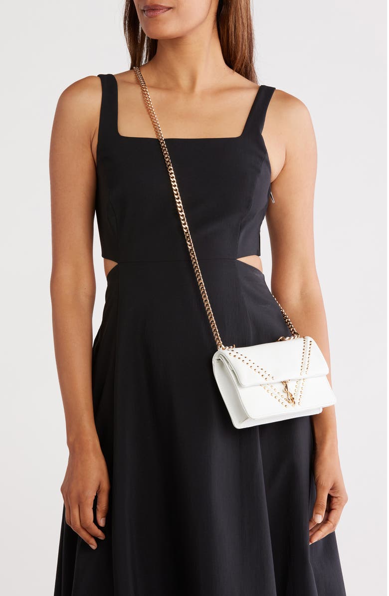 Rebecca Minkoff V Studded Wallet on a Chain Crossbody Bag, Alternate, color, White