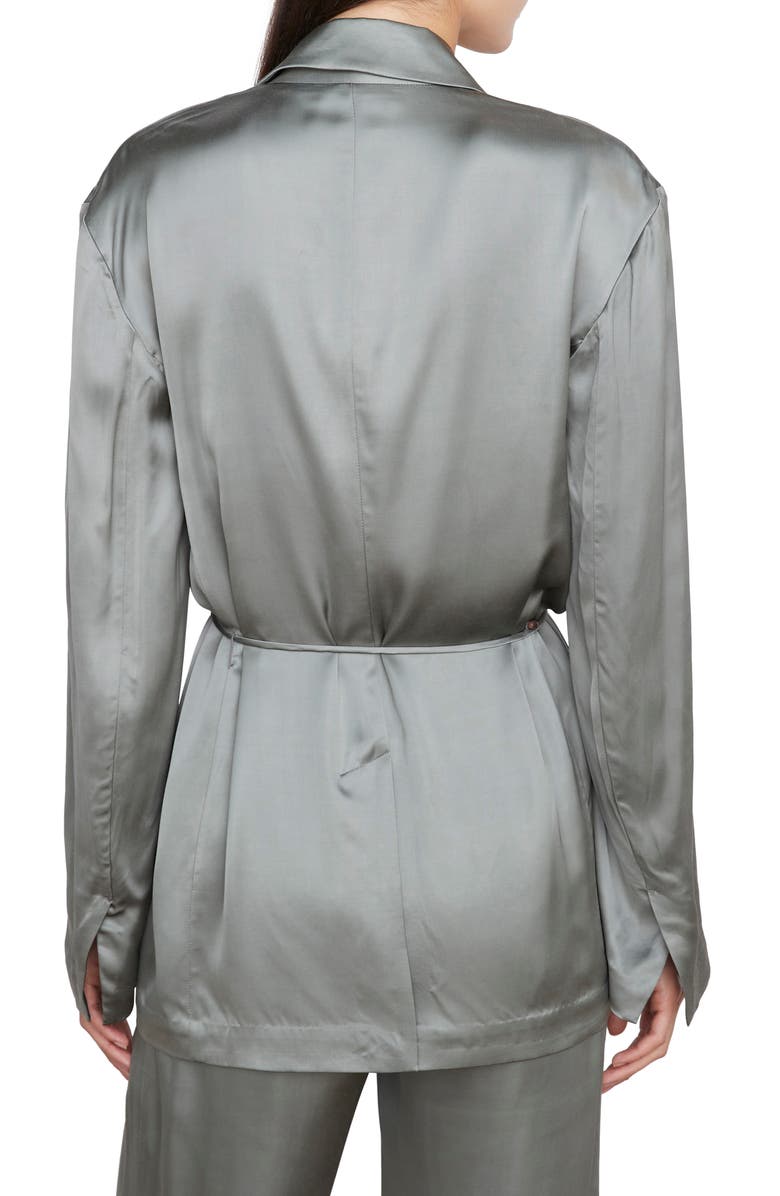 Vince Drapey Tie Waist Satin Blazer, Alternate, color,