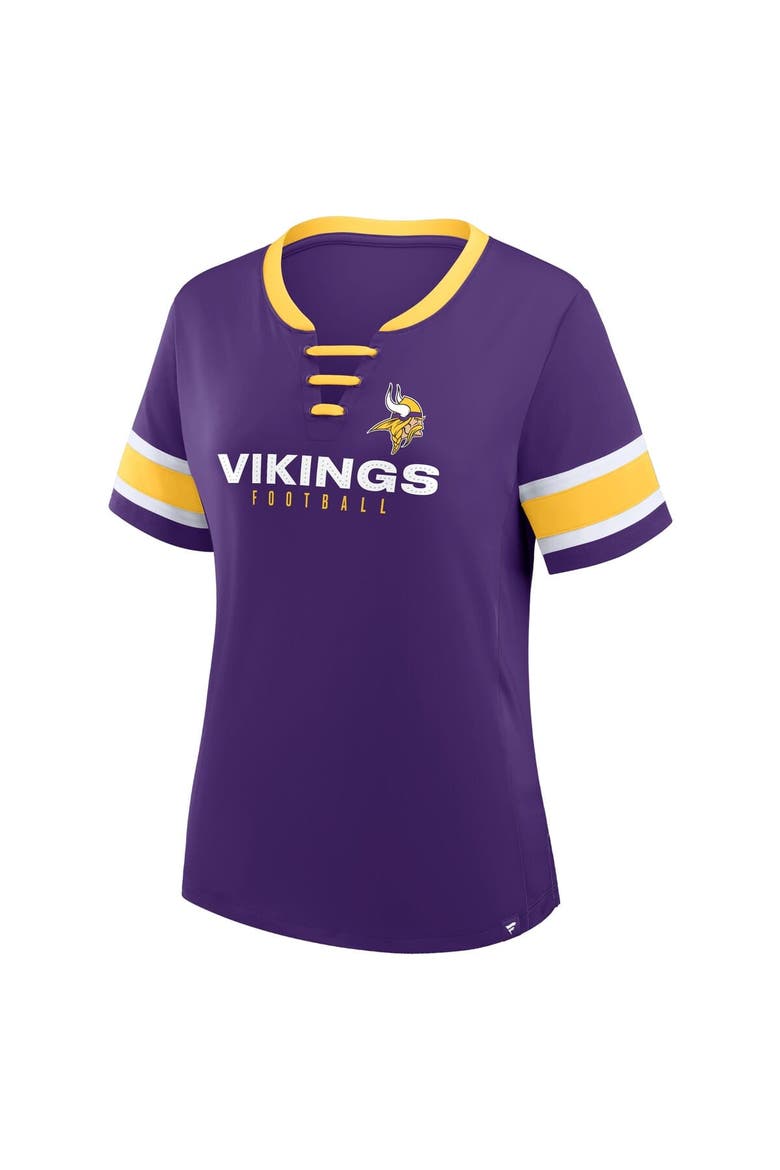 Women's Fanatics Purple Minnesota Vikings Redzone Draw Play Athena Lace-Up T-Shirt, Alternate, color, Purple