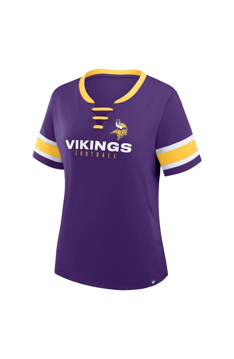 FANATICS Women's Fanatics Purple Minnesota Vikings Redzone Draw Play Athena Lace-Up T-Shirt, Alternate, color, Purple