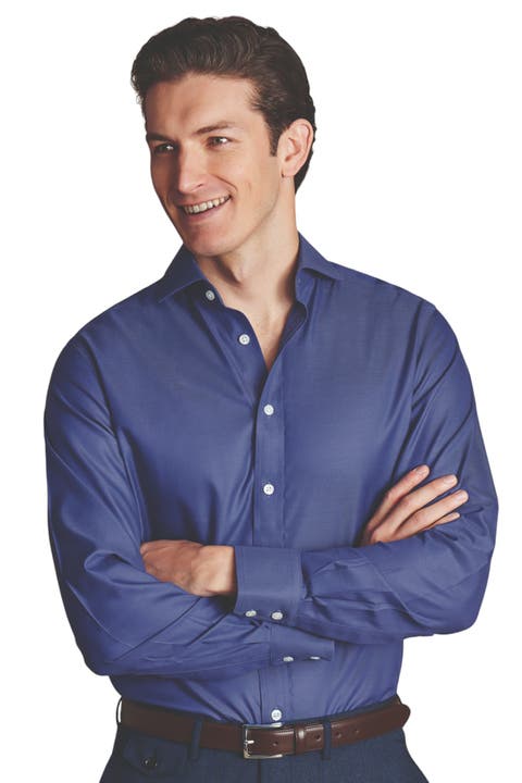 Non-Iron Twill Cutaway Slim Fit Shirt Single Cuff