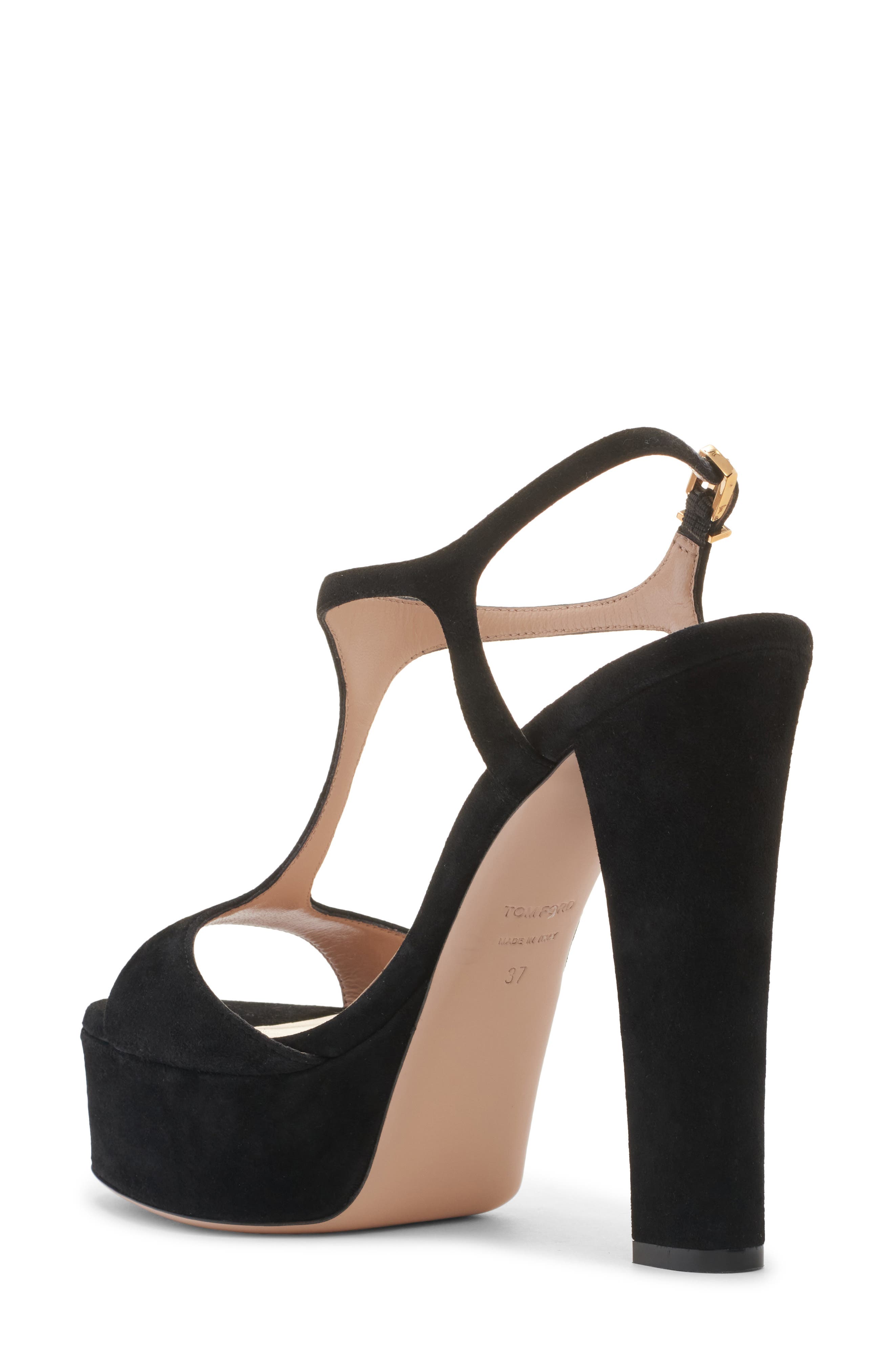 TOM FORD Angelina T-Strap Platform Sandal, Alternate, color, Black