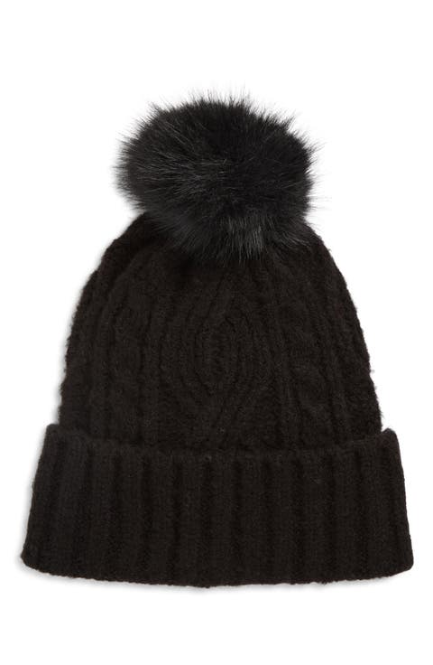 Cable Stitch Pom Beanie