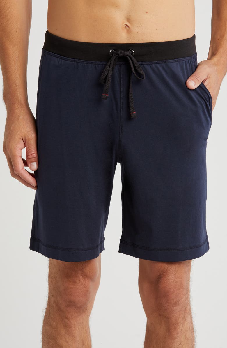 Daniel Buchler Peruvian Pima Cotton Lounge Shorts, Main, color, Midnight