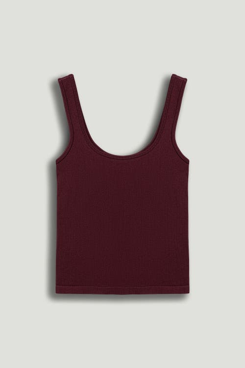 Nocturne Printed Sleeveless Crop Top In Burgundy