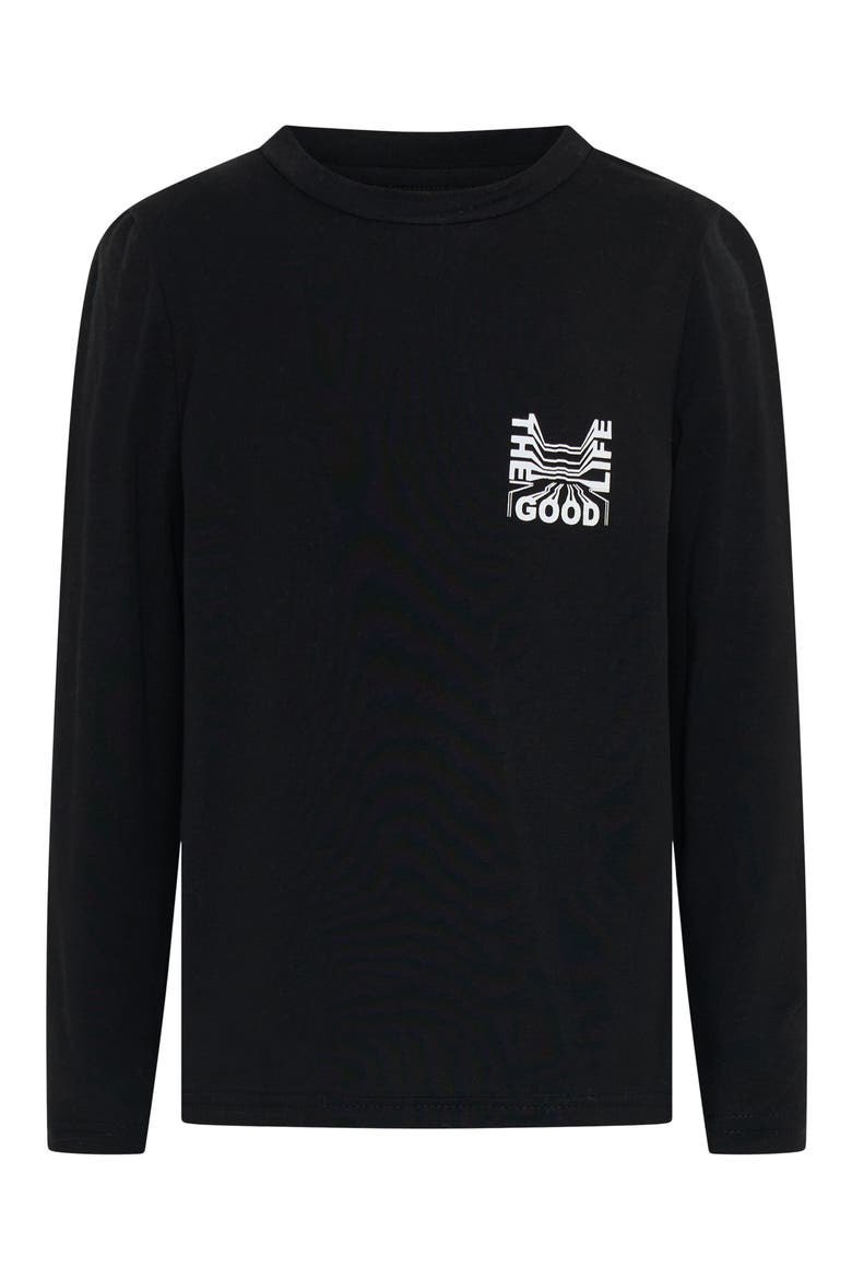 Kids' The Good Life Long Sleeve Graphic T-Shirt, Main, color, BLACK