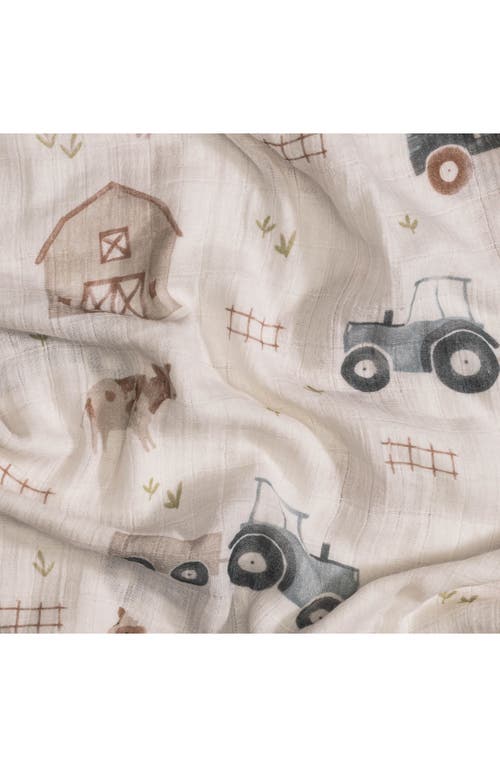 Crane Baby Tractor Assorted 2-pack Cotton Muslin Swaddles In White