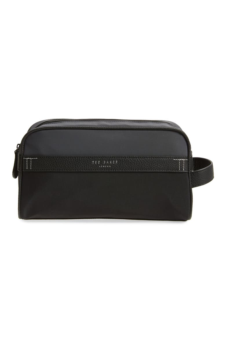 Nylon Dopp Kit, Main, color, BLACK