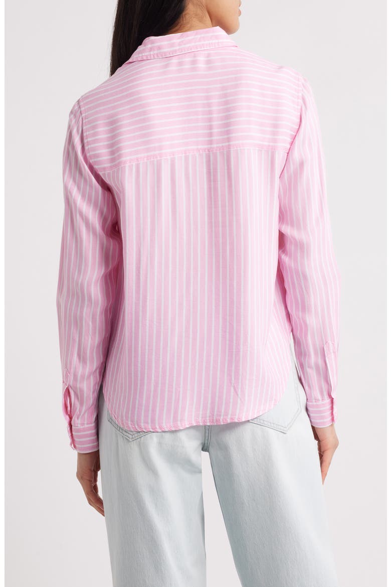 Fallon Crop Button-Up Shirt, Alternate, color, CACTUS BLOSSOM