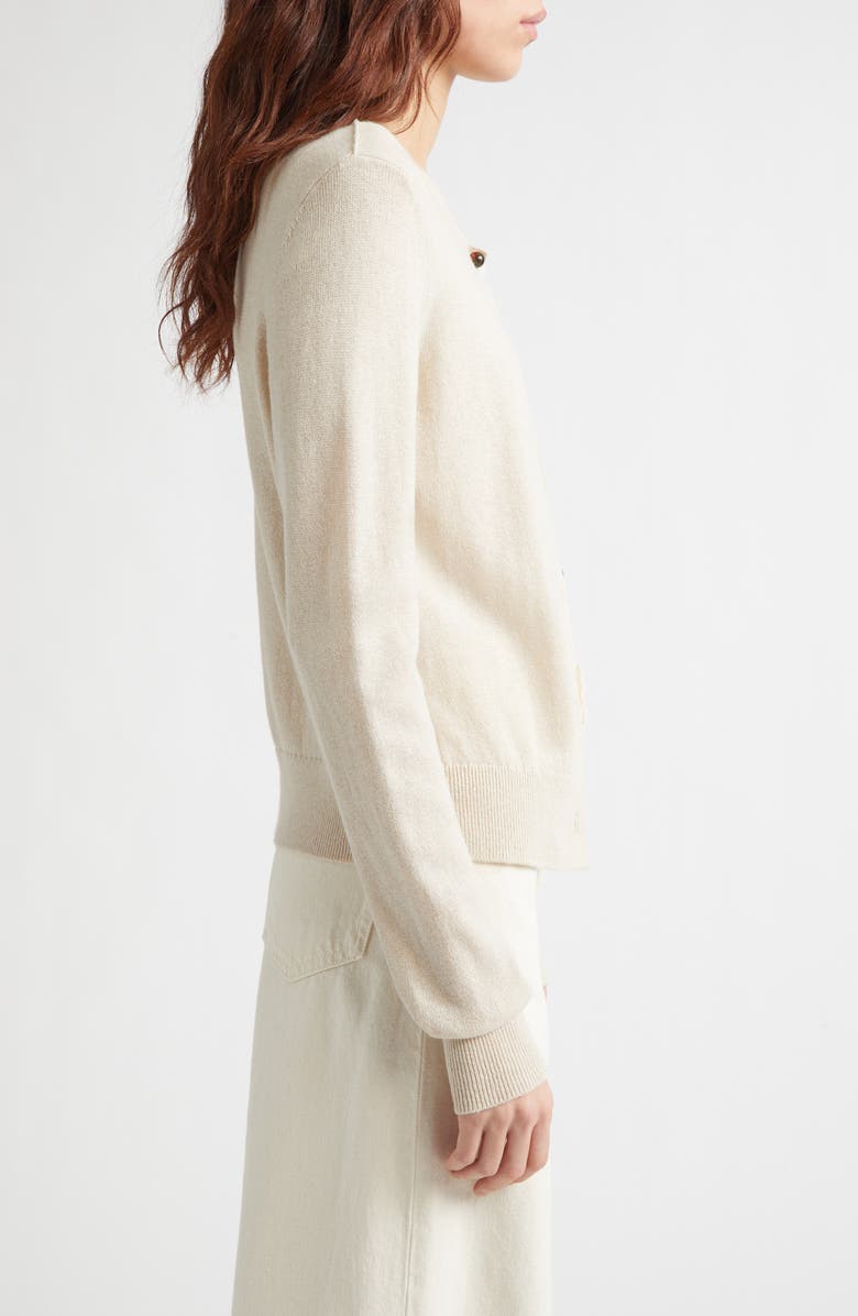 Burberry Ravella EKD Wool & Cotton Blend Cardigan, Alternate, color, Easel Beige