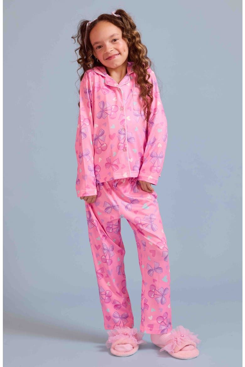 Kids' Cherry Yummy 3-Piece Pajama Set, Alternate, color, BUBBLE GUM