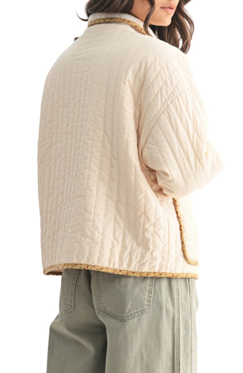 WISHLIST Floral Faux Shearling Jacket, Alternate, color, 