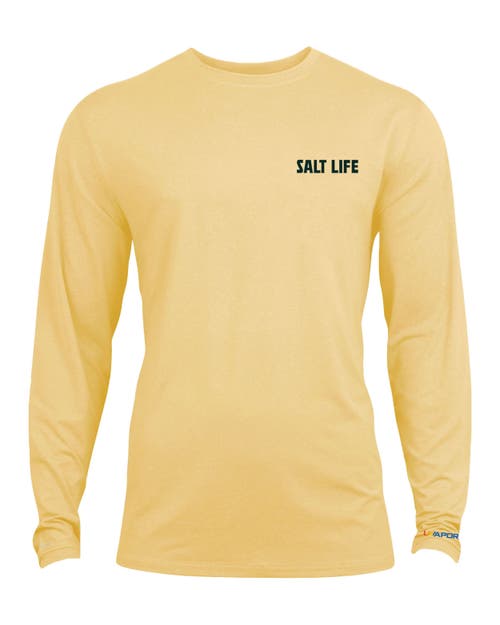 Salt Life Live Above Or Below Long Sleeve Performance Tee In Gold