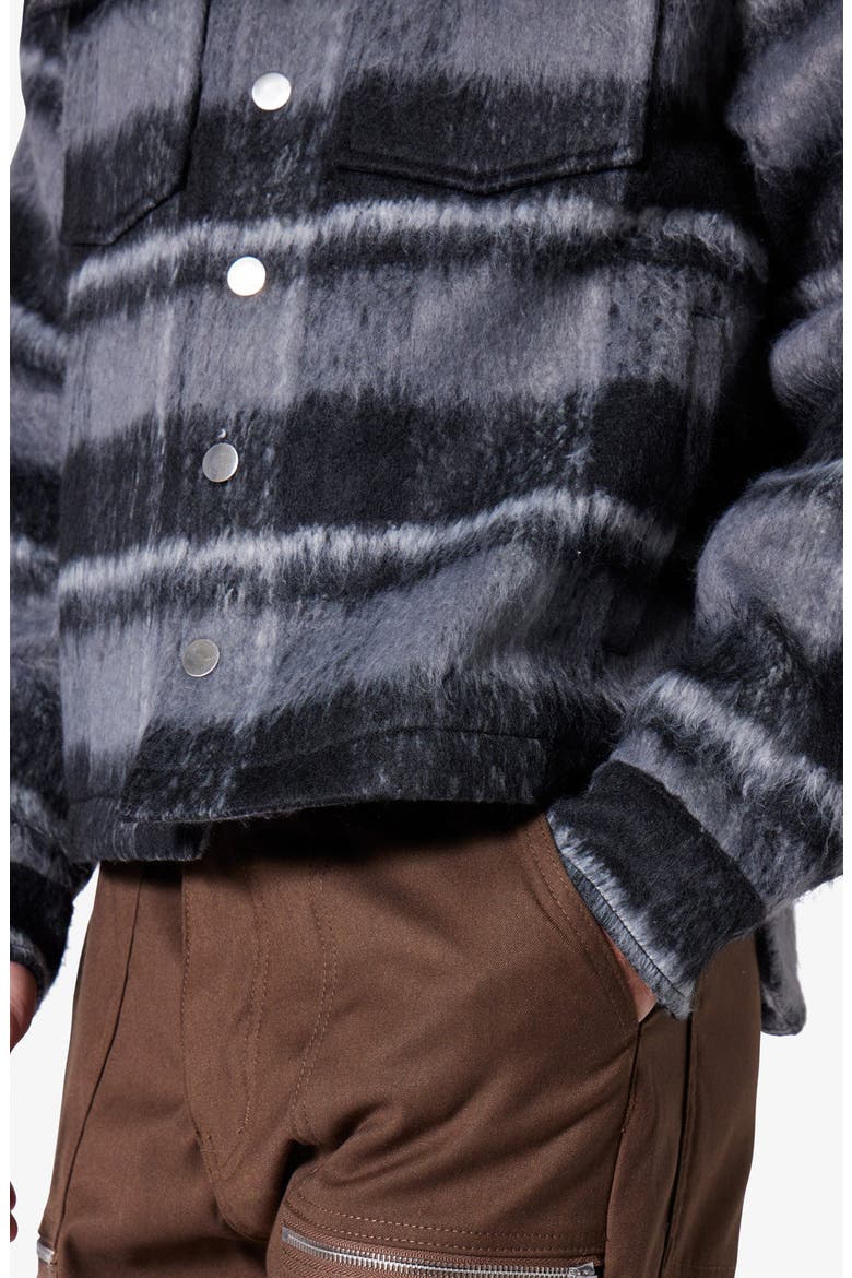 Textured Stripe Shirt Jacket, Alternate, color, BLACK/ GREY