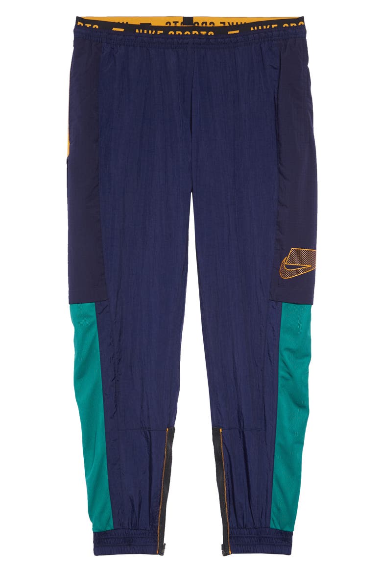 Flex Sport Clash Dri-FIT Pants, Alternate, color, BLACKENED BLUE/ KUMQUAT