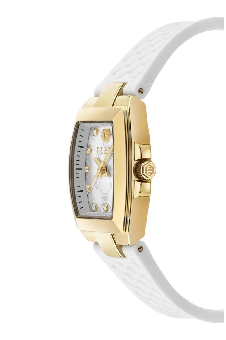 Plein Supreme Silicone Strap Watch, 30mm, Alternate, color, IP YELLOW GOLD
