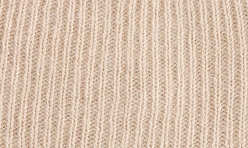 Amicale Cashmere Double Layer Rib Knit Beanie In Brown