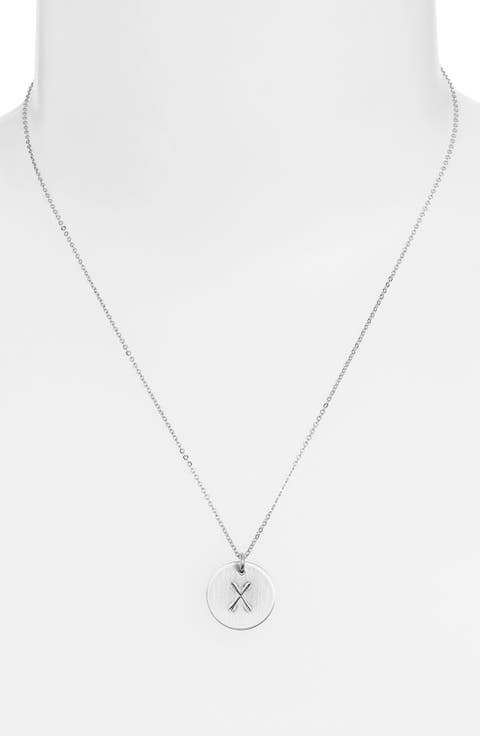 Sterling Silver Initial Disc Necklace