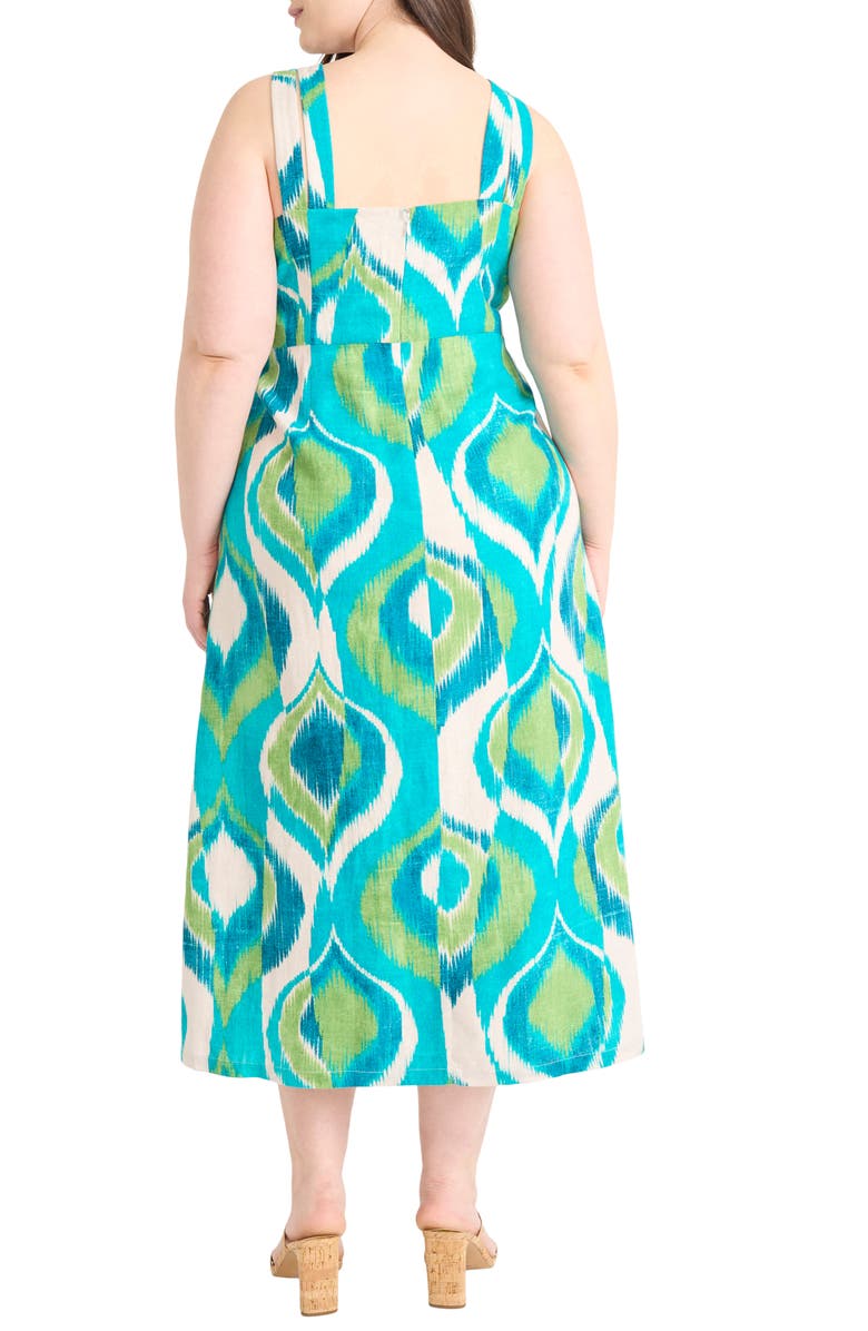 Maggy London Peacock Sleeveless Maxi Dress, Alternate, color, Ivory/ Aqua