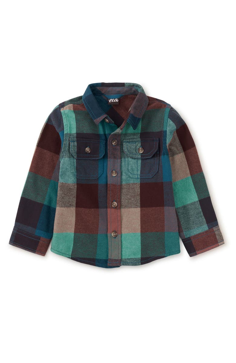 Tea Collection Flannel Button Up Shirt, Alternate, color, 