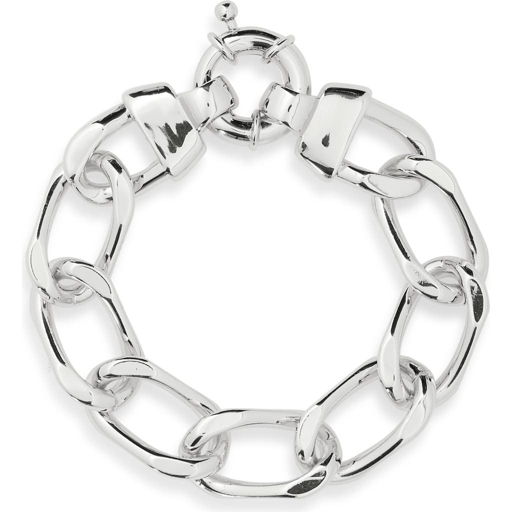 Argento Vivo Large Oval Chain Link Bracelet In Silver