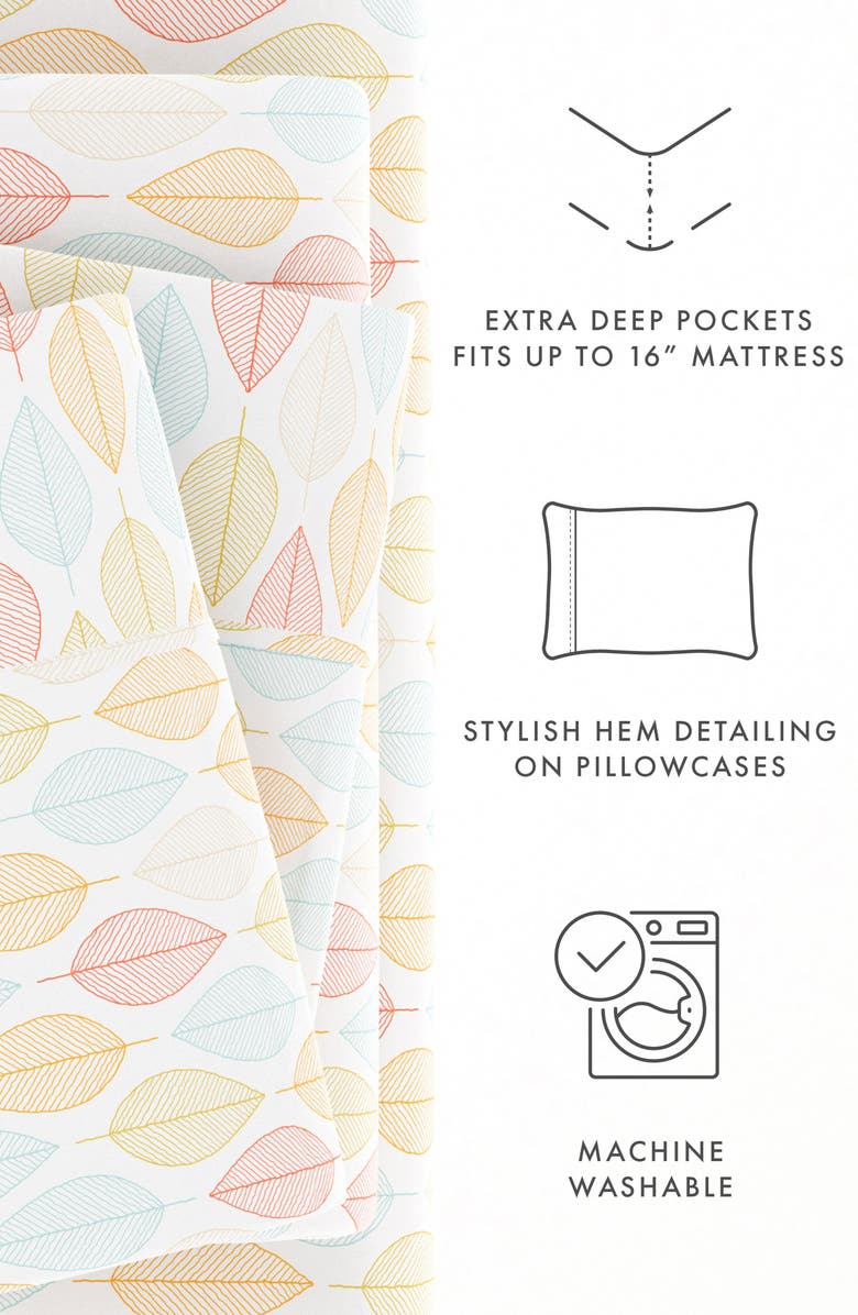 IENJOY HOME Elegant Fall Foliage Sheet Set, Alternate, color, Yellow