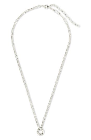 Sterling Forever Campbell Circle Pendant Necklace In Silver