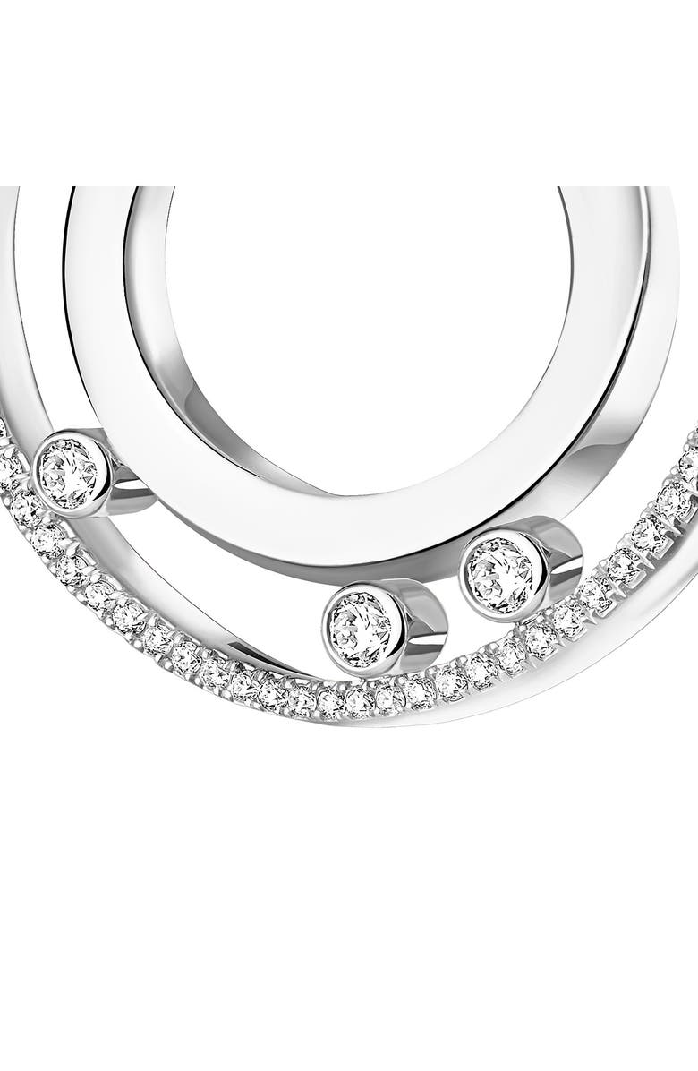 Messika Move Romane 18K Gold & Diamond Hoop Earrings, Alternate, color, White Gold