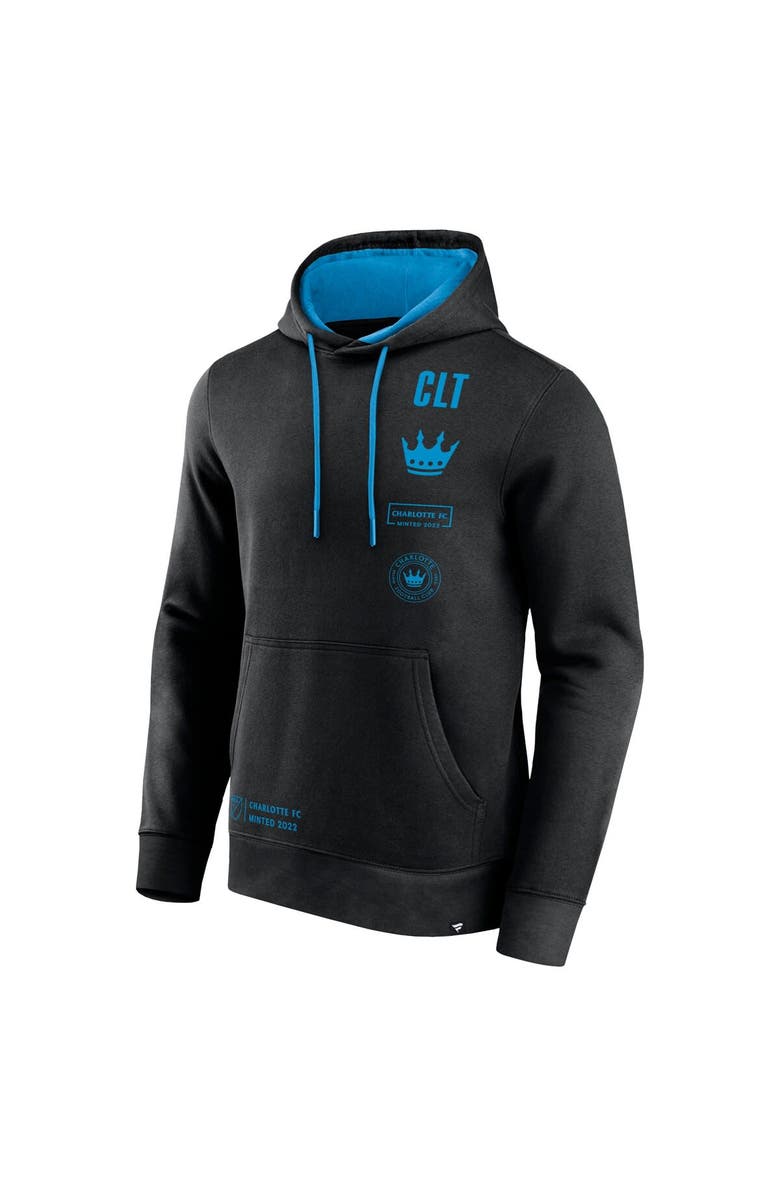 FANATICS Men's Fanatics Branded Black Charlotte FC Halftime Pullover Hoodie, Alternate, color, 