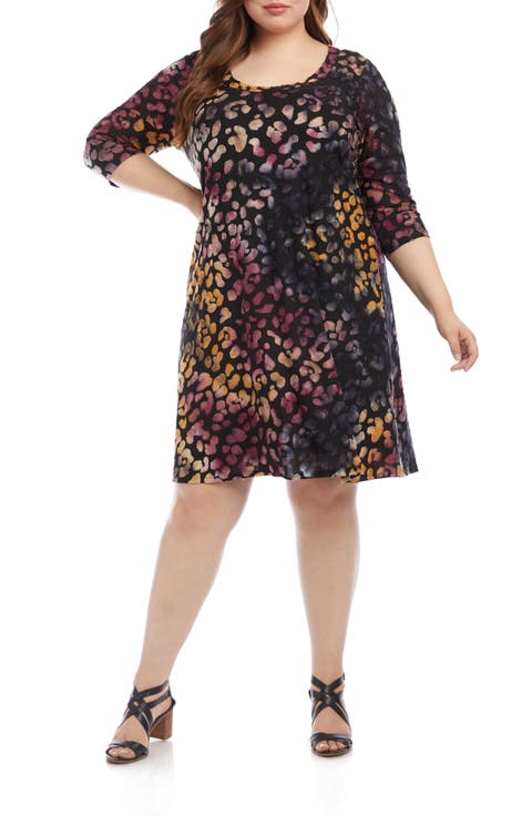 Tie Dye Burnout Leopard Spot Dress