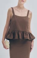 MAUDE CLUB Brandy Peplum Top