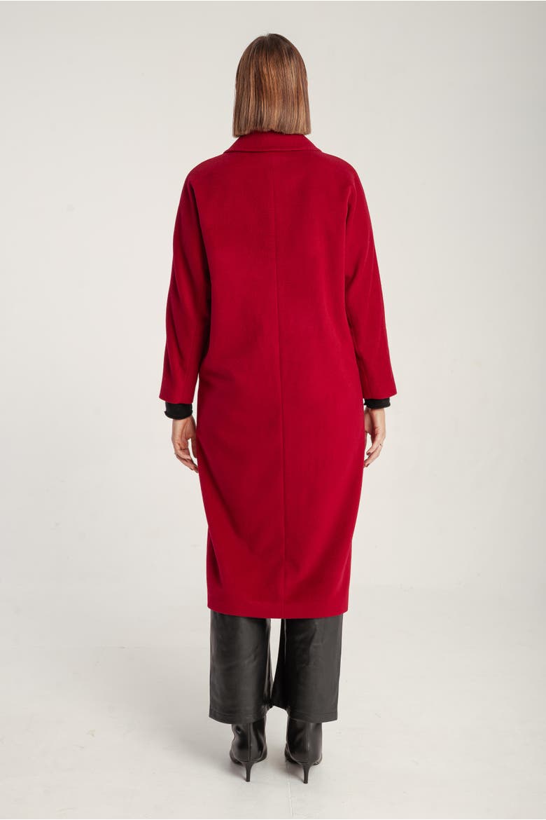Cashmere Double Breasted Long Coat, Alternate, color, Bordeaux